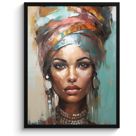 PÓSTER ENMARCADO Mujer - Arte - Joyas - Retrato Cuadros Decorativos 60x80