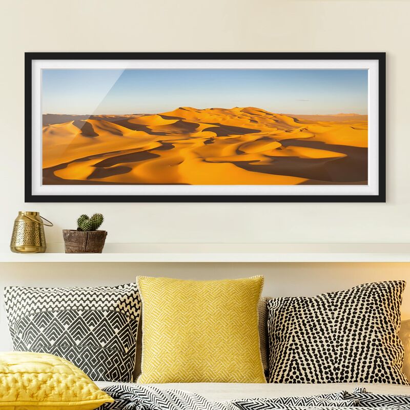 

Póster enmarcado - Deserto Murzuq In Libia Dimensión LxA: 50cm x 130cm, Marco: Negro