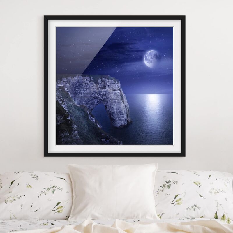 

Póster enmarcado - Night Cliffs Dimensión LxA: 30cm x 30cm, Marco: Negro