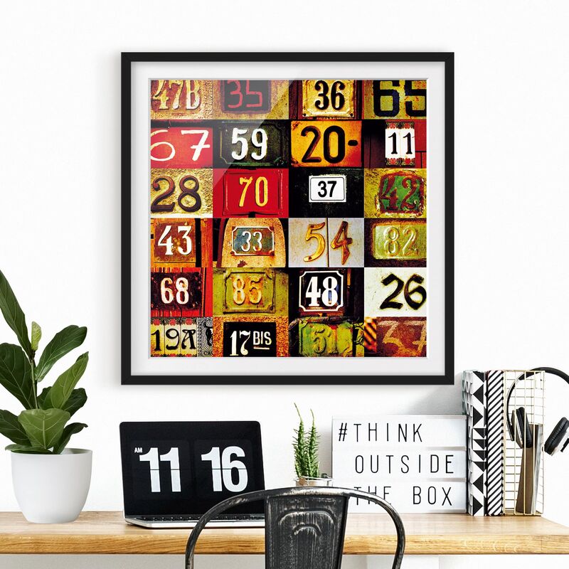 

Póster enmarcado - Numbers Dimensión LxA: 50cm x 50cm, Marco: Negro