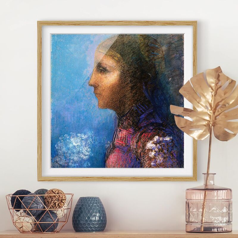 

Póster enmarcado - Odilon Redon - Profile - Le Drapeau Dimensión LxA: 70cm x 70cm, Marco: Roble