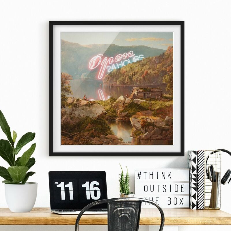 

Póster enmarcado - Aperto 24 ore Dimensión LxA: 50cm x 50cm, Marco: Negro