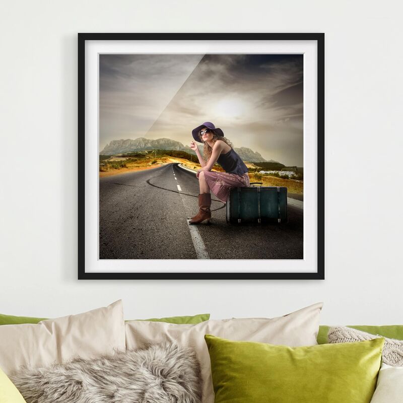

Póster enmarcado - On The Road Dimensión LxA: 20cm x 20cm, Marco: Negro