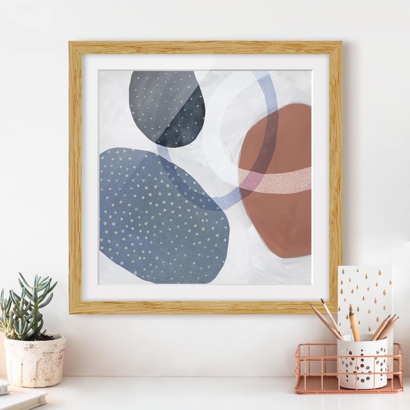 

Póster enmarcado - Orbit With Points I Dimensión LxA: 50cm x 50cm, Marco: Roble