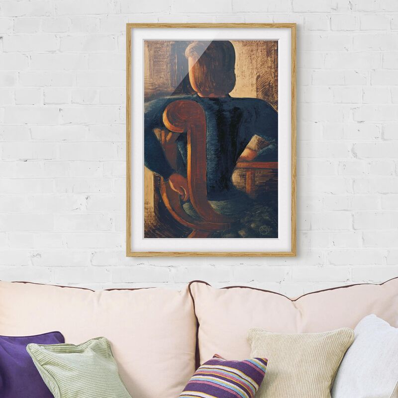 

Póster enmarcado - Oskar Schlemmer - Seated At The Table Dimensión LxA: 55cm x 40cm, Marco: Roble
