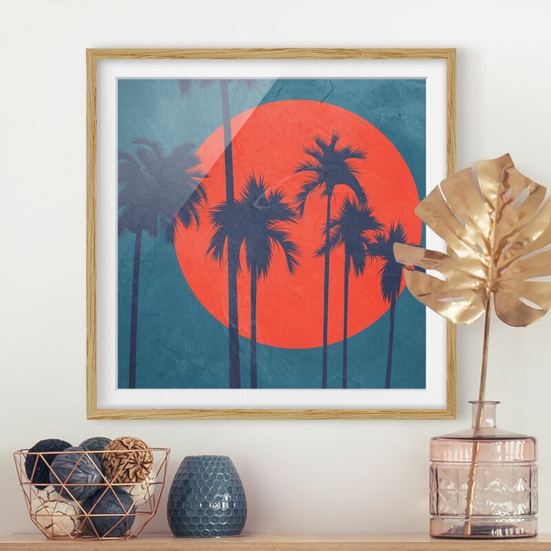 

Póster enmarcado - Palma sulla Costa Azzurra Dimensión LxA: 70cm x 70cm, Marco: Roble