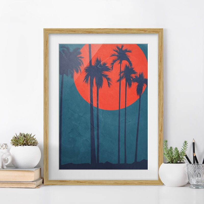 

Póster enmarcado - Palma sulla Costa Azzurra Dimensión LxA: 100cm x 70cm, Marco: Roble