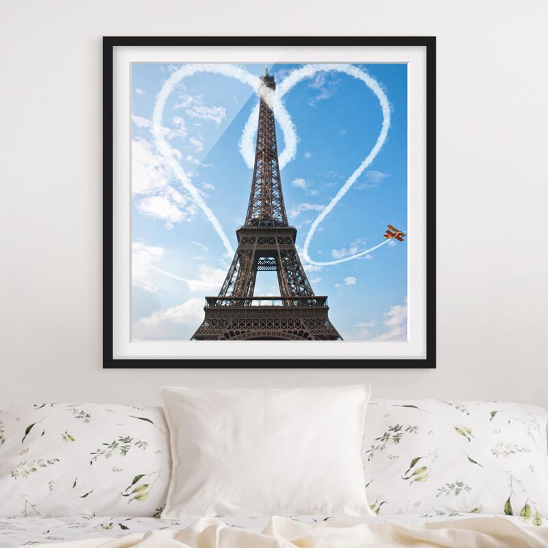 

Póster enmarcado - Paris - City Of Love Dimensión LxA: 70cm x 70cm, Marco: Negro