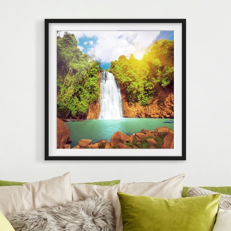 

Póster enmarcado - Paradise Lagoon Dimensión LxA: 50cm x 50cm, Marco: Negro