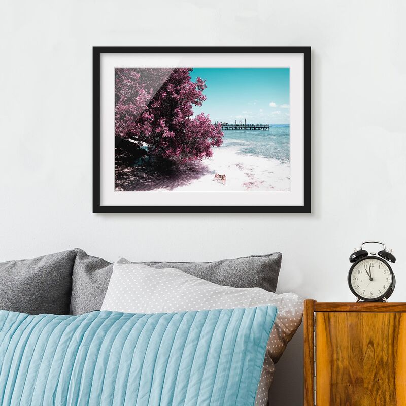 

Póster enmarcado - Paradise Beach Isla Mujeres Dimensión LxA: 50cm x 70cm, Marco: Negro