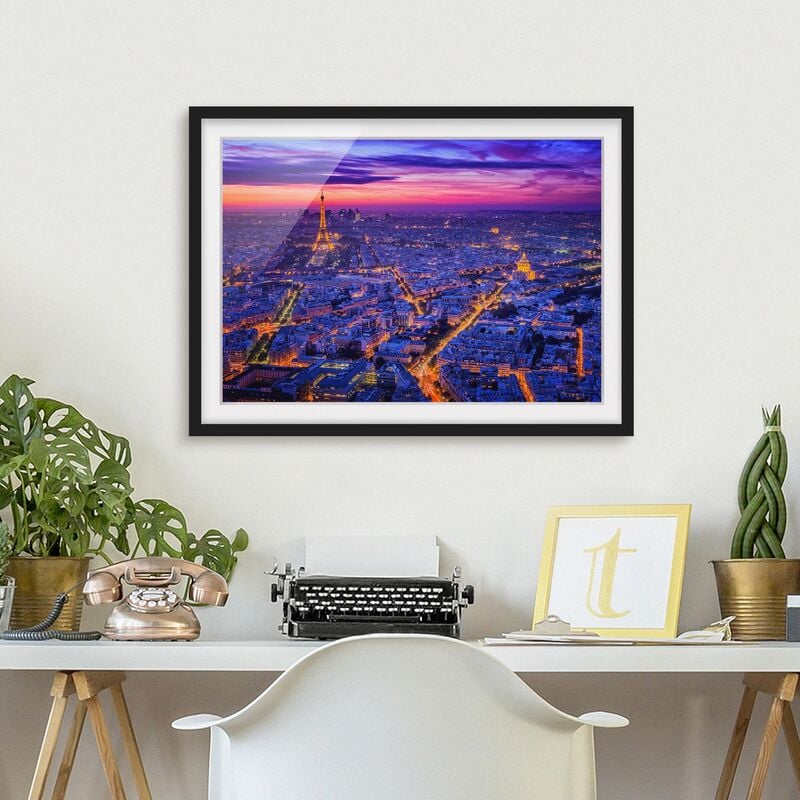 

Póster enmarcado - Parigi di notte Dimensión LxA: 70cm x 100cm, Marco: Negro