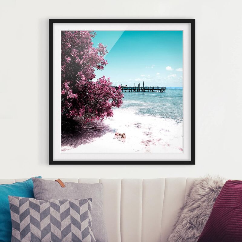 

Póster enmarcado - Paradise Beach Isla Mujeres Dimensión LxA: 30cm x 30cm, Marco: Negro