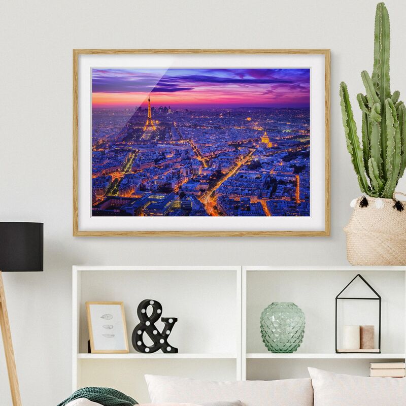 

Póster enmarcado - Parigi di notte Dimensión LxA: 50cm x 70cm, Marco: Roble