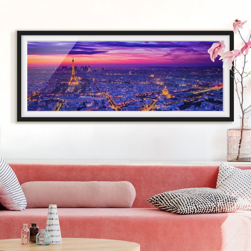 

Póster enmarcado - Parigi di notte Dimensión LxA: 20cm x 50cm, Marco: Negro