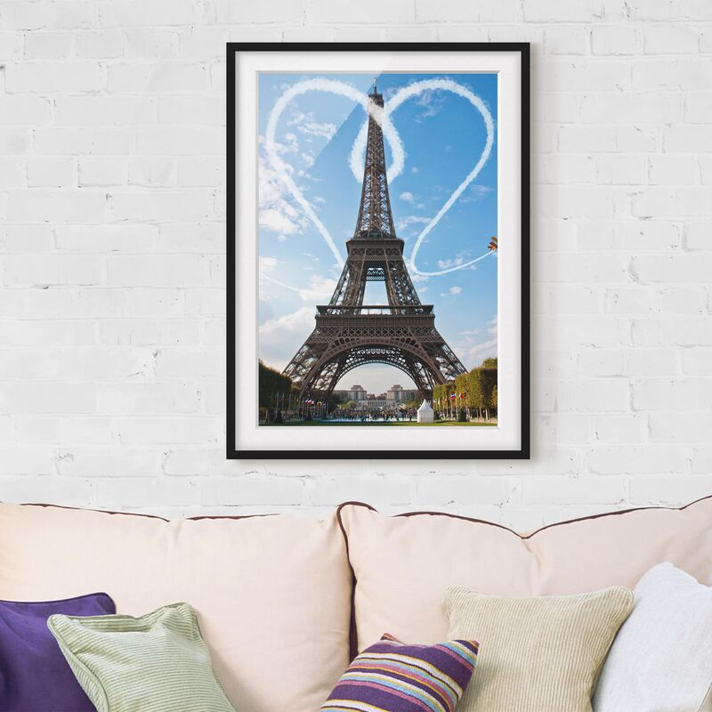 

Póster enmarcado - Paris - City Of Love Dimensión LxA: 100cm x 70cm, Marco: Negro
