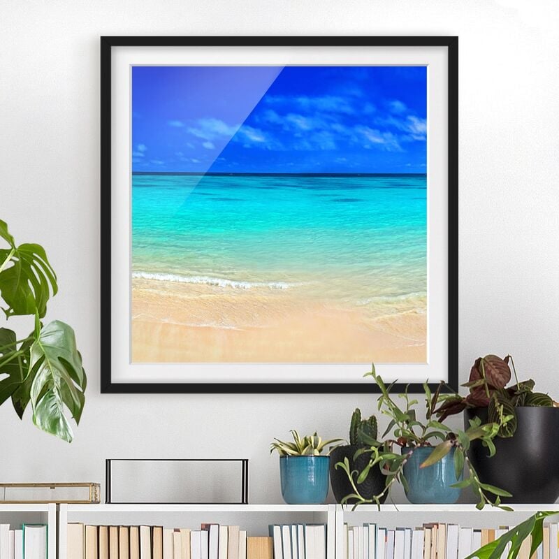 

Póster enmarcado - Paradise Beach I Dimensión LxA: 70cm x 70cm, Marco: Negro