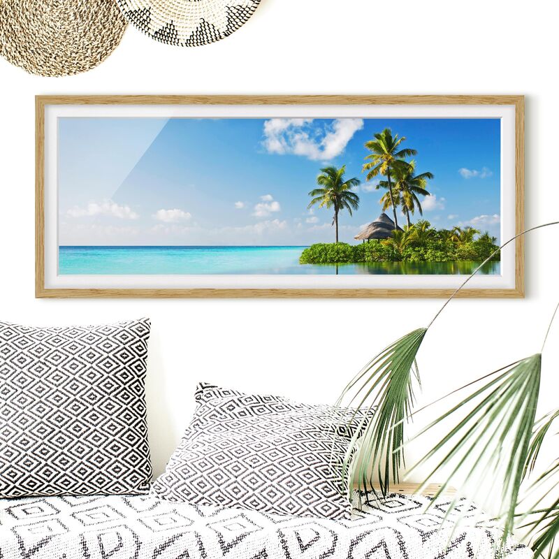 

Póster enmarcado - Paradiso Tropicale Dimensión LxA: 20cm x 50cm, Marco: Roble