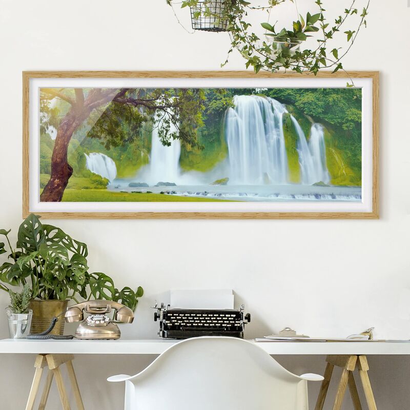 

Póster enmarcado - Paradiso Sulla Terra Dimensión LxA: 50cm x 130cm, Marco: Roble