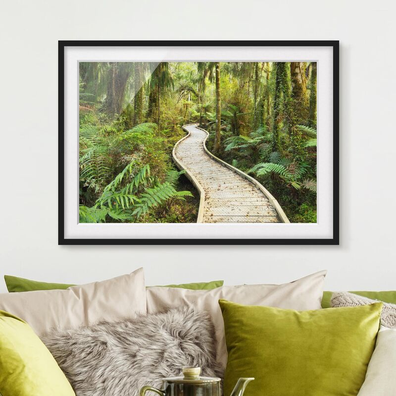 

Póster enmarcado - Path In The Jungle Dimensión LxA: 40cm x 55cm, Marco: Negro