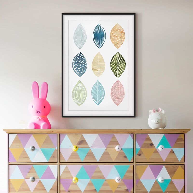 

Póster enmarcado - Patterned Leaves I Dimensión LxA: 40cm x 30cm, Marco: Negro