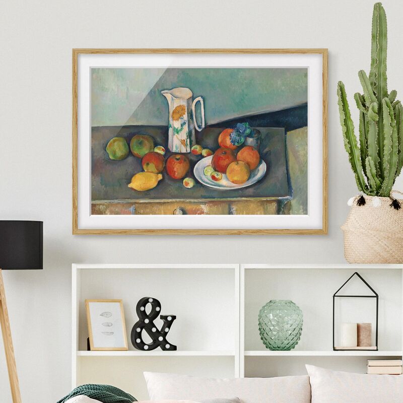 

Póster enmarcado - Paul Cézanne - Still Life Milk Jug Dimensión LxA: 18cm x 24cm, Marco: Roble