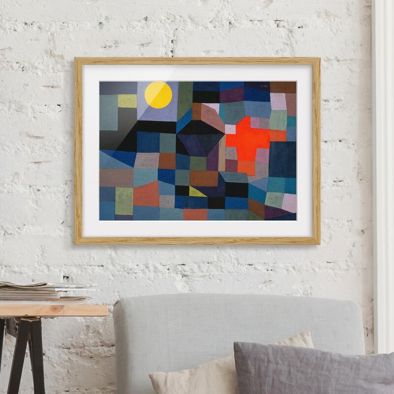 

Póster enmarcado - Paul Klee - Fire At Full Moon Dimensión LxA: 18cm x 24cm, Marco: Roble