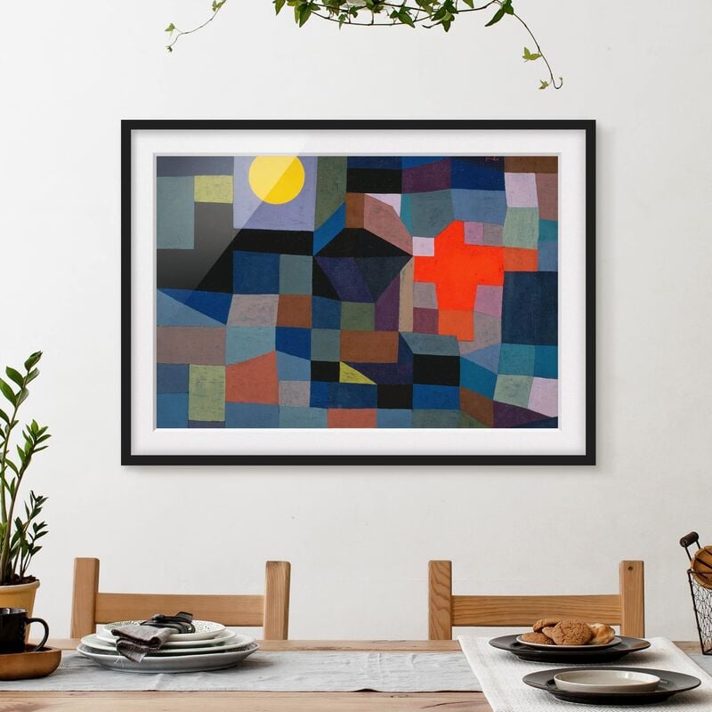 

Póster enmarcado - Paul Klee - Fire At Full Moon Dimensión LxA: 18cm x 24cm, Marco: Negro