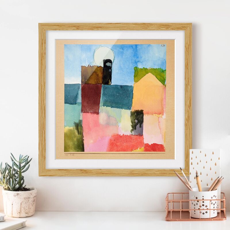 

Póster enmarcado - Paul Klee - Moonrise Dimensión LxA: 70cm x 70cm, Marco: Roble