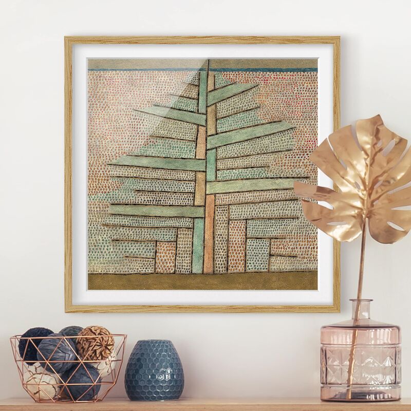 

Póster enmarcado - Paul Klee - Pine Tree Dimensión LxA: 70cm x 70cm, Marco: Roble