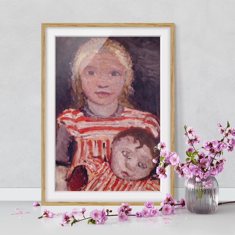 

Póster enmarcado - Paula Modersohn-Becker - Girl With Doll Dimensión LxA: 55cm x 40cm, Marco: Roble