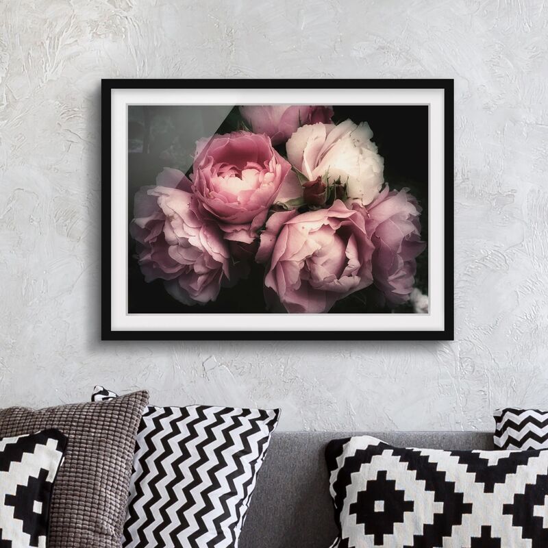 

Póster enmarcado - Peony In The Dark Shabby Dimensión LxA: 50cm x 70cm, Marco: Negro