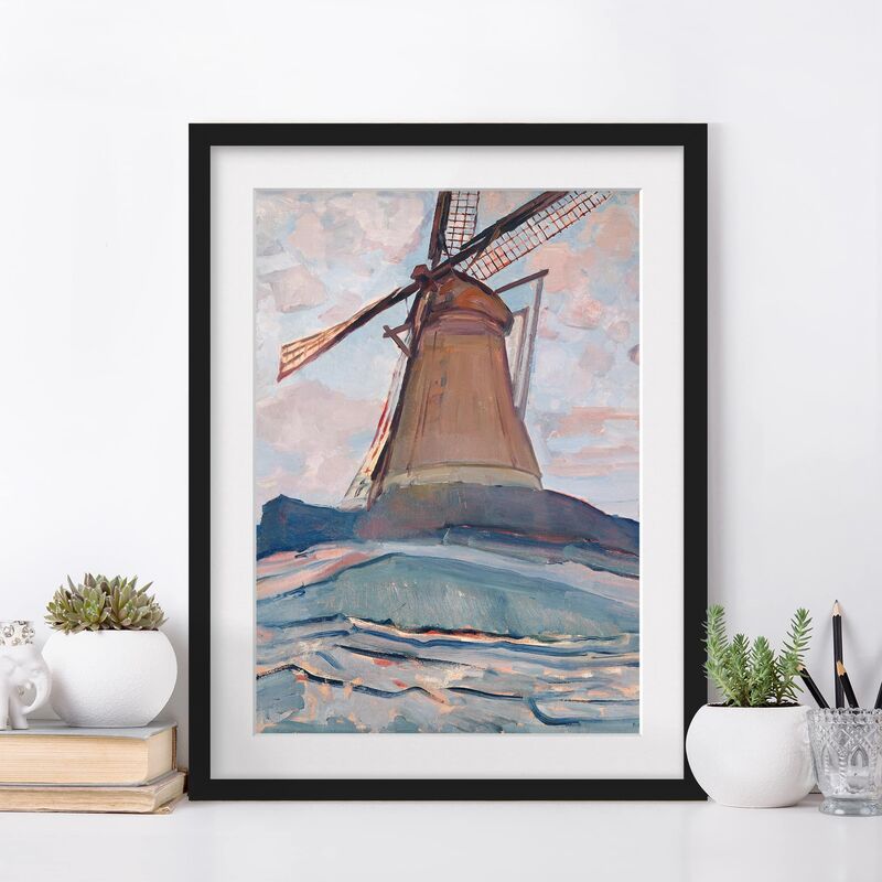 

Póster enmarcado - Piet Mondrian - Windmill Dimensión LxA: 100cm x 70cm, Marco: Negro