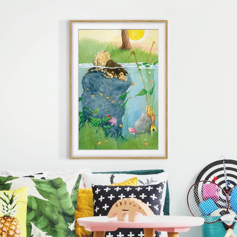 

Póster enmarcado - Pony Leo Dimensión LxA: 70cm x 50cm, Marco: Roble