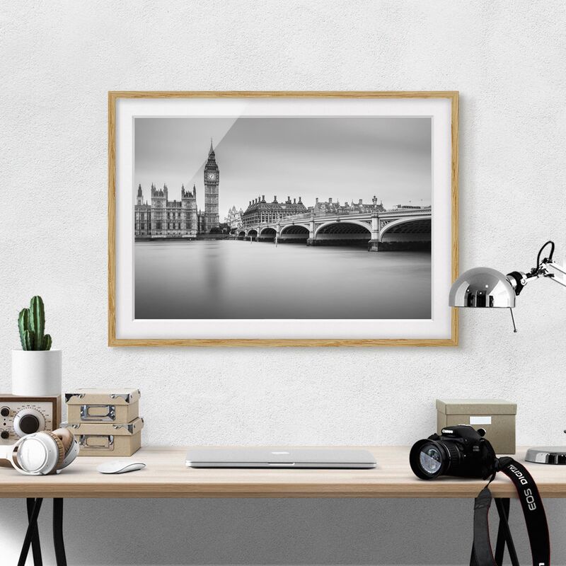 

Póster enmarcado - Ponte di Westminster e il Big Ben Dimensión LxA: 50cm x 70cm, Marco: Roble