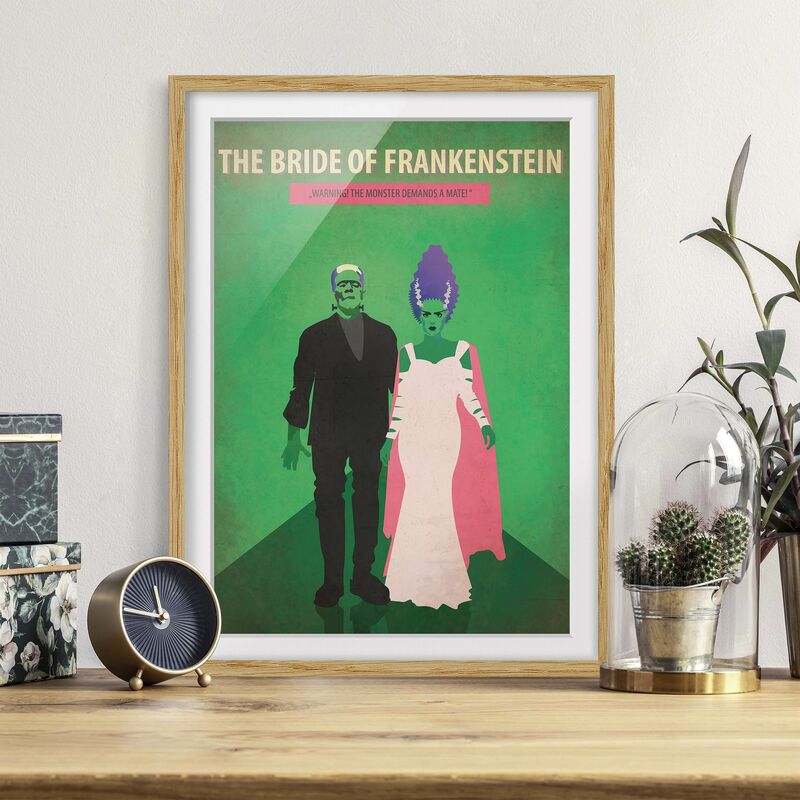 

Póster enmarcado - Poster del film La moglie di Frankenstein Dimensión LxA: 100cm x 70cm, Marco: Roble