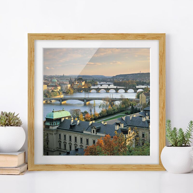 

Póster enmarcado - Prague Dimensión LxA: 20cm x 20cm, Marco: Roble