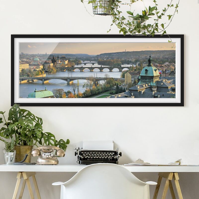 

Póster enmarcado - Praga Dimensión LxA: 30cm x 75cm, Marco: Negro