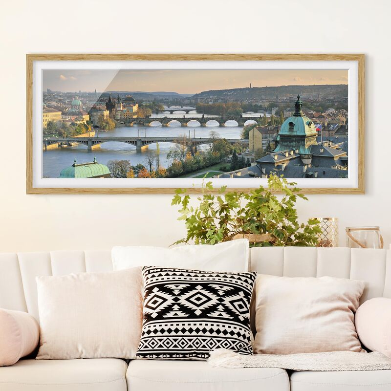 

Póster enmarcado - Praga Dimensión LxA: 40cm x 100cm, Marco: Roble