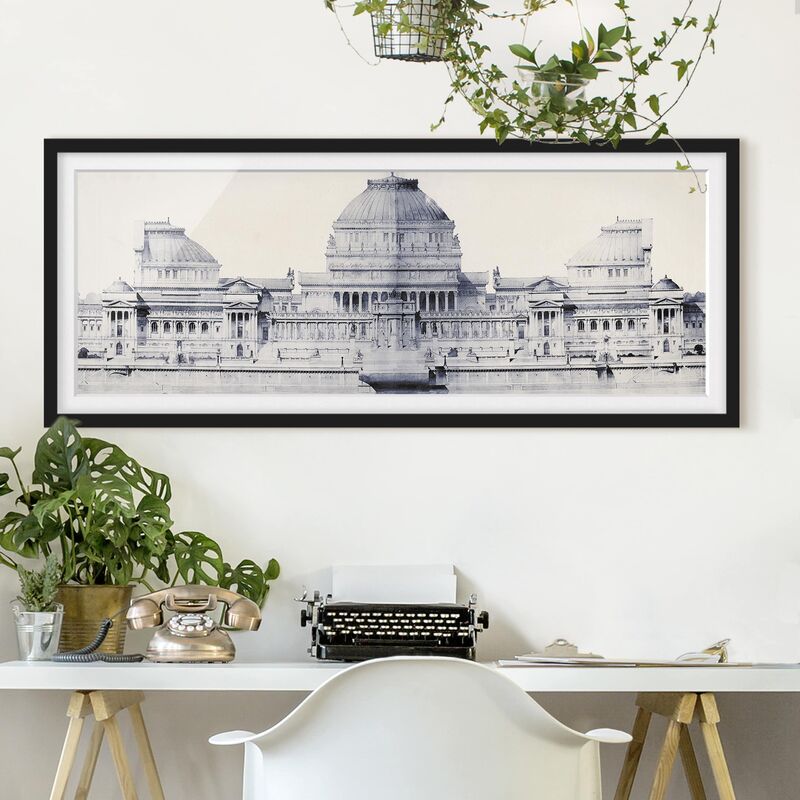 

Póster enmarcado - Prix De Rome Schizzo I Dimensión LxA: 40cm x 100cm, Marco: Negro