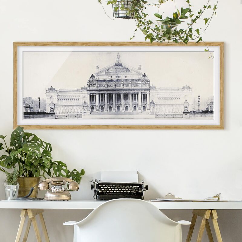 

Póster enmarcado - Prix De Rome Sketch Ii Dimensión LxA: 30cm x 75cm, Marco: Roble