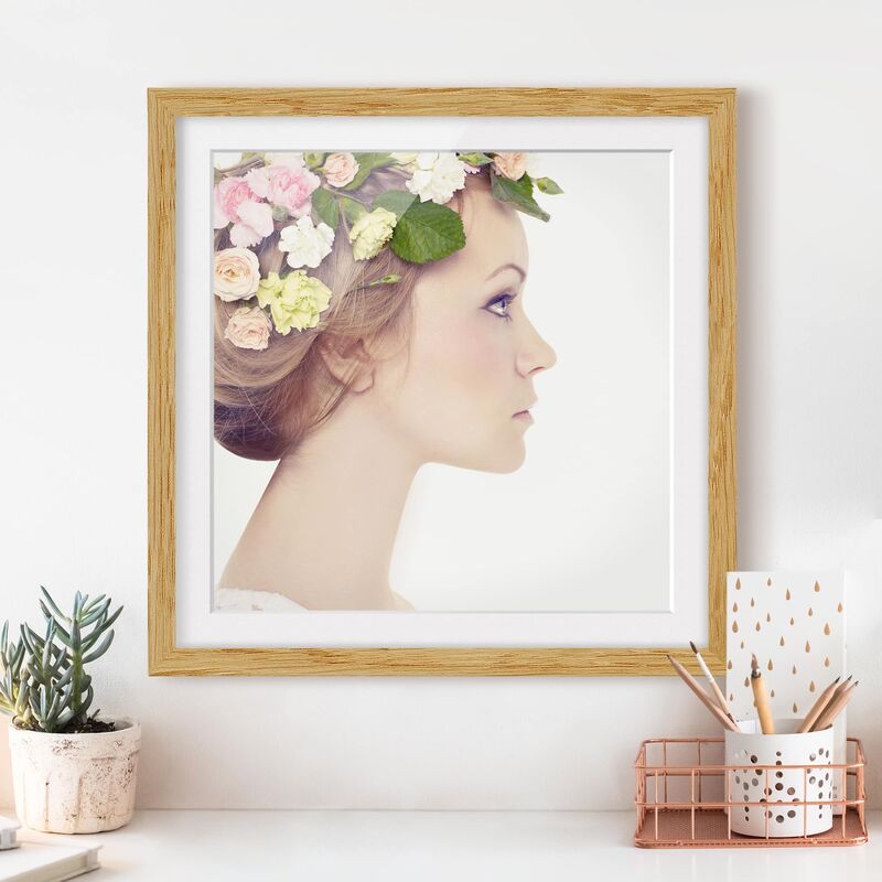 

Póster enmarcado - Princess Rose Red Dimensión LxA: 30cm x 30cm, Marco: Roble