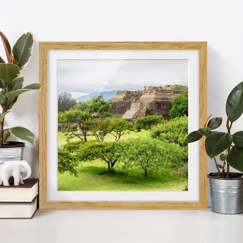 

Póster enmarcado - Pyramid Of Monte Alban Dimensión LxA: 20cm x 20cm, Marco: Roble