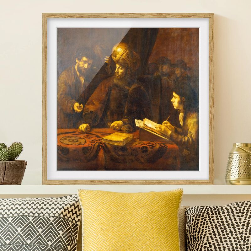 

Póster enmarcado - Rembrandt Van Rijn - Parable Of Workers Dimensión LxA: 70cm x 70cm, Marco: Roble