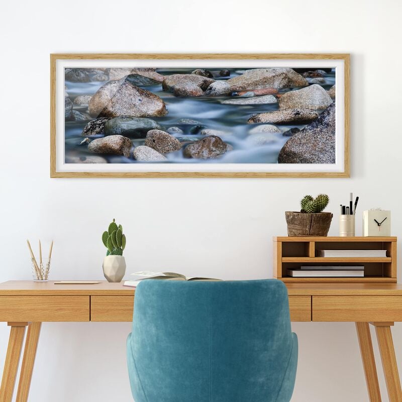 

Póster enmarcado - Fiume In Canada Dimensión LxA: 50cm x 130cm, Marco: Roble