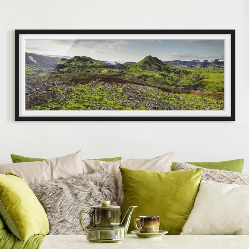 

Póster enmarcado - Rjupnafell Islanda Dimensión LxA: 50cm x 130cm, Marco: Negro