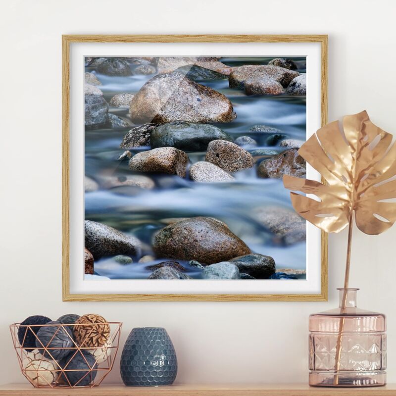 

Póster enmarcado - River In Canada Dimensión LxA: 50cm x 50cm, Marco: Roble