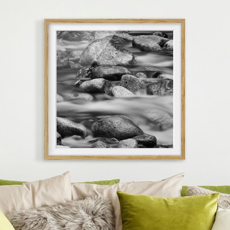 

Póster enmarcado - River In Canada II Dimensión LxA: 20cm x 20cm, Marco: Roble