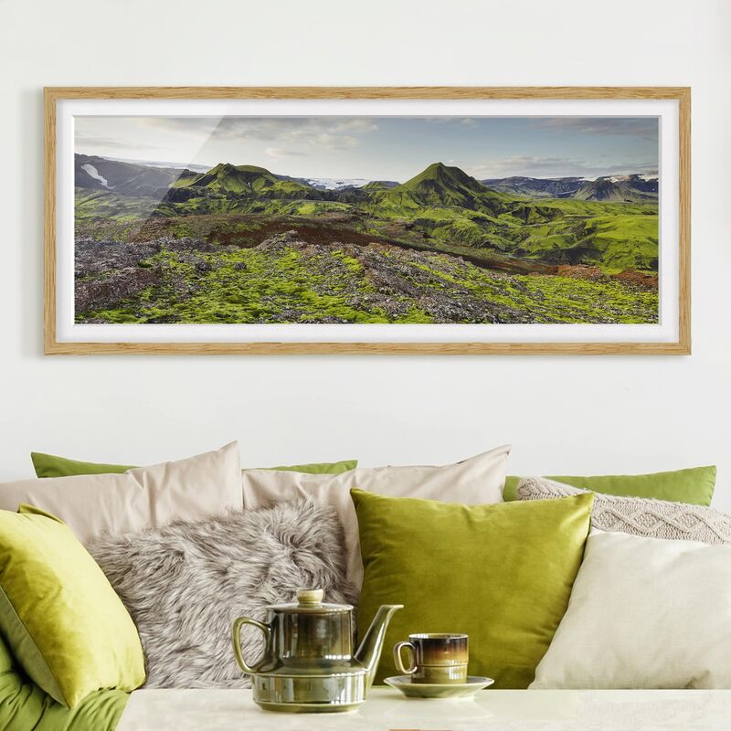 

Póster enmarcado - Rjupnafell Islanda Dimensión LxA: 20cm x 50cm, Marco: Roble