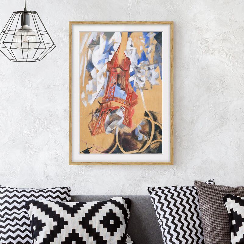 

Póster enmarcado - Robert Delaunay - Eiffel Tower Dimensión LxA: 24cm x 18cm, Marco: Roble