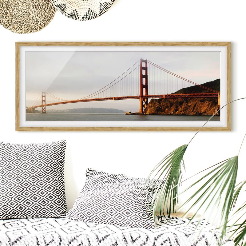 

Póster enmarcado - San Francisco Dimensión LxA: 50cm x 130cm, Marco: Roble